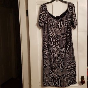 Animal Print Plus Bodycon Midi Dress